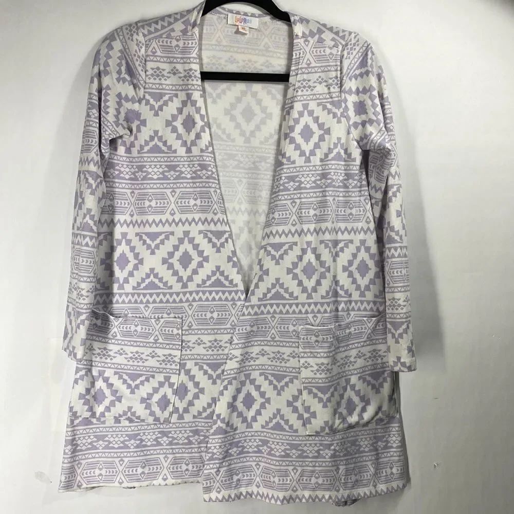 3For$20 Luluroe Lavender White Open Cardigan size: XS